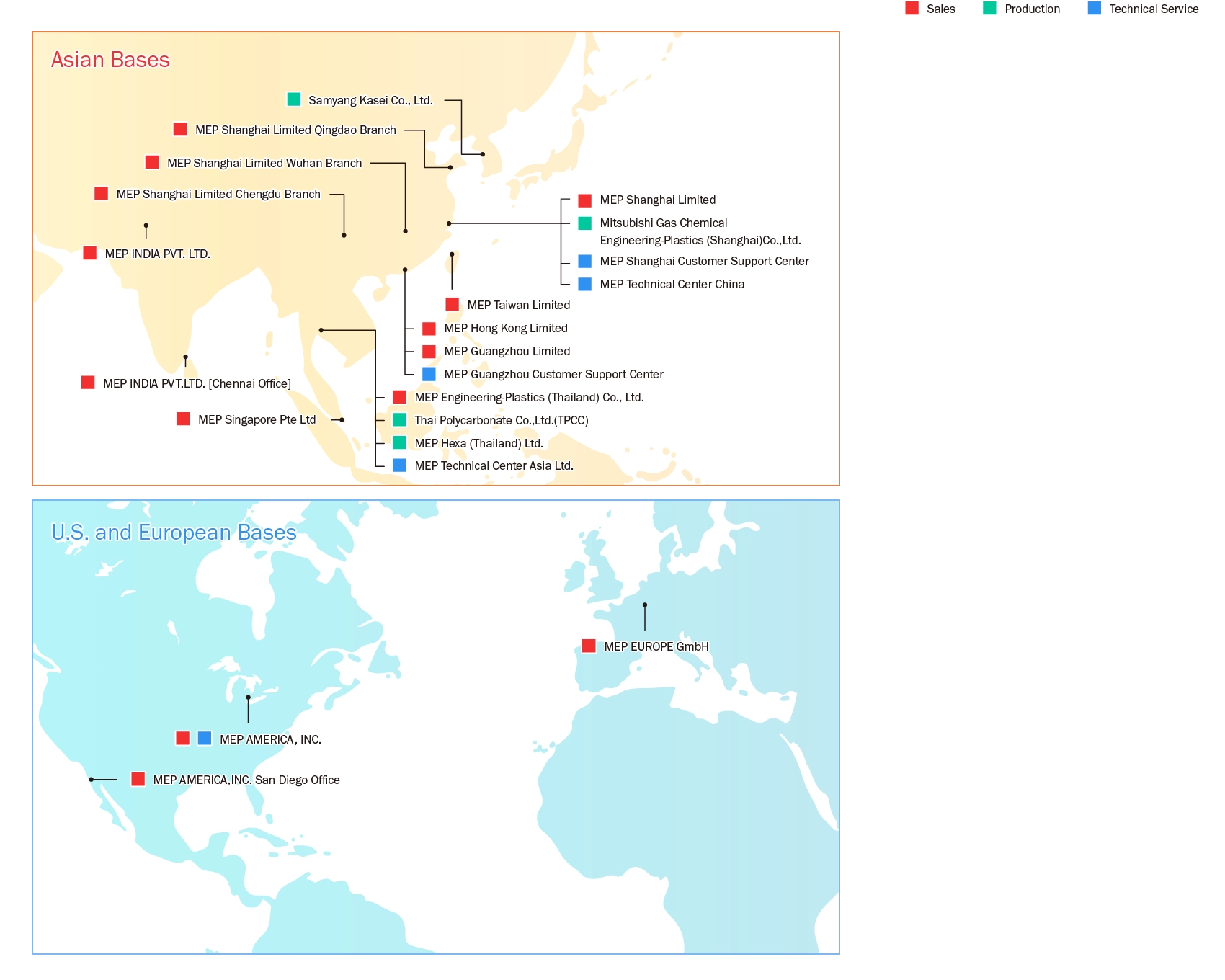 Global Sites map